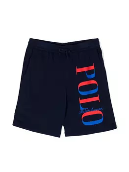 POLO RALPH LAUREN KIDS шорты с логотипом, синий