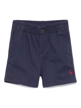 POLO RALPH LAUREN KIDS шорты с вышивкой Polo Pony, синий