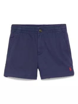 POLO RALPH LAUREN KIDS шорты с вышивкой Polo Pony, синий