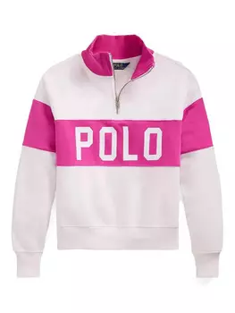 POLO RALPH LAUREN KIDS толстовка с воротником на молнии, белый