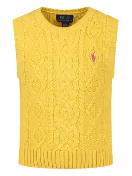 POLO RALPH LAUREN KIDS топ с логотипом Polo Pony, желтый