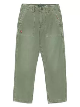 POLO RALPH LAUREN KIDS вышитые брюки-плотники, зеленый