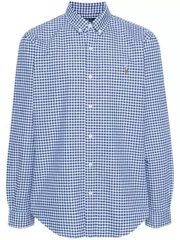 Polo Ralph Lauren клетчатая рубашка с вышивкой Polo Pony, синий