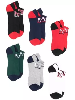 Polo Ralph Lauren комплект из шести пар носков с логотипом, красный