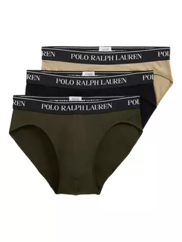 Polo Ralph Lauren комплект из трех трусов-брифов с логотипом, зеленый