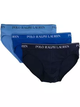 Polo Ralph Lauren комплект из трех трусов-брифов с логотипом, синий