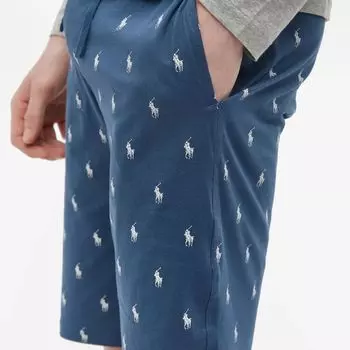 Polo Ralph Lauren Короткие шорты для сна по всей длине, синий