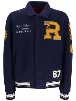 Polo Ralph Lauren куртка-бомбер с нашивками, синий