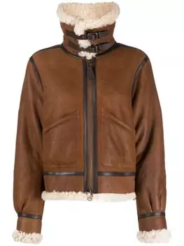 Polo Ralph Lauren куртка с подкладкой из овчины, коричневый