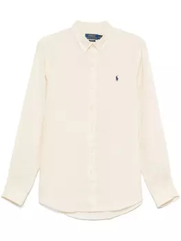 Polo Ralph Lauren льняная рубашка, нейтральный цвет
