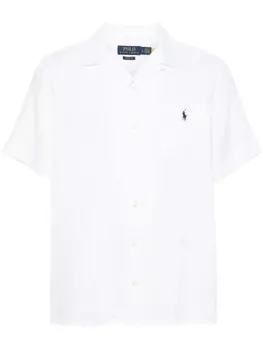 Polo Ralph Lauren льняная рубашка с вышивкой Polo Pony, белый