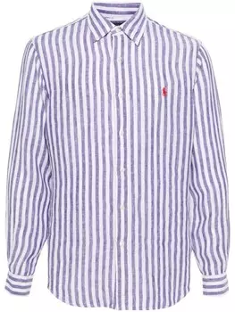 Polo Ralph Lauren льняная рубашка в полоску, синий