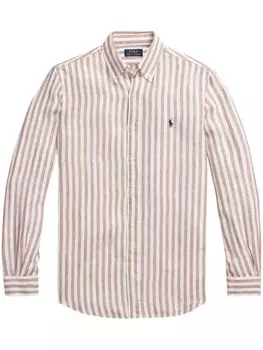 Polo Ralph Lauren льняная рубашка в полоску, белый