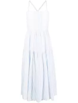 Polo Ralph Lauren льняное платье миди в полоску, синий