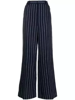 Polo Ralph Lauren льняные широкие брюки в тонкую полоску, синий