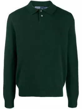 Polo Ralph Lauren long-sleeved cashmere polo shirt, зеленый