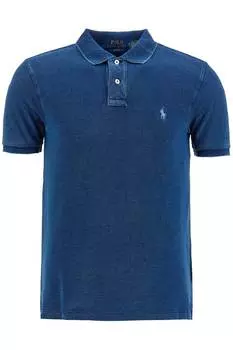 Polo Ralph Lauren Мужская приталенная рубашка поло с коротким рукавом, синий