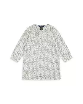 Polo Ralph Lauren Ночная рубашка с защипами и длинными рукавами для девочек Polo Ralph Lauren - Little Kid, белый