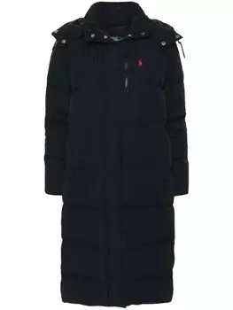 Polo Ralph Lauren пальто с вышивкой Polo Pony, черный