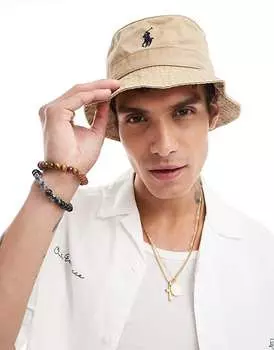 Polo Ralph Lauren – панама из твила светло-коричневого цвета с логотипом