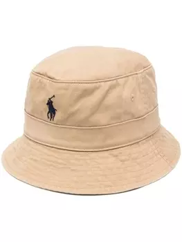 Polo Ralph Lauren панама с вышитым логотипом, коричневый