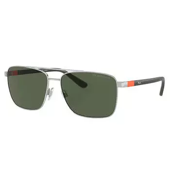 Polo Ralph Lauren PH 3137 90019A 59 мм унисекс прямоугольные солнцезащитные очки, цвет shiny silver