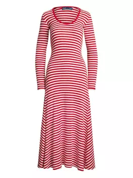 Polo Ralph Lauren платье макси в полоску, красный