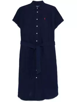 Polo Ralph Lauren платье миди Oxford с поясом, синий