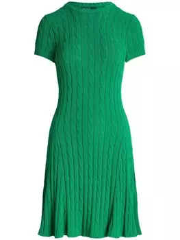 Polo Ralph Lauren платье мини фактурной вязки, зеленый