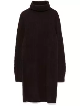 Polo Ralph Lauren платье мини фактурной вязки, коричневый