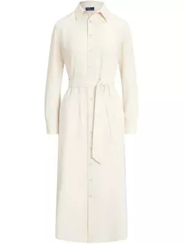 Polo Ralph Lauren платье-рубашка длины миди, нейтральный