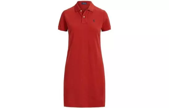 Polo Ralph Lauren Платье женское с короткими рукавами, красное