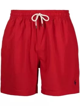 Polo Ralph Lauren плавки-шорты с вышитым логотипом, красный