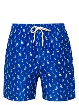 Polo Ralph Lauren плавки-шорты Traveler с принтом, синий