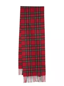 Polo Ralph Lauren Polo Pony-embroidered tartan check-print scarf, красный