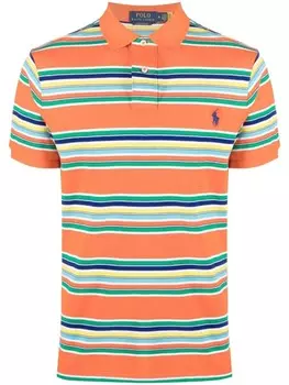 Polo Ralph Lauren полосатая рубашка поло с короткими рукавами, оранжевый