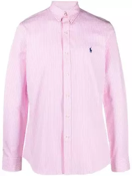 Polo Ralph Lauren полосатая рубашка с вышитым логотипом, розовый