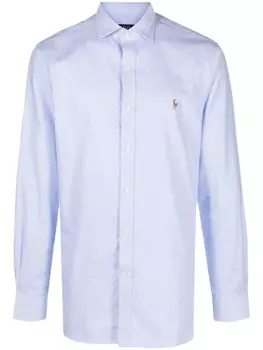Polo Ralph Lauren полосатая рубашка с вышитым логотипом, синий