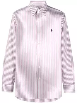 Polo Ralph Lauren полосатая рубашка с вышивкой Polo Pony, красный
