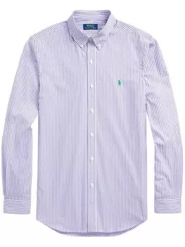 Polo Ralph Lauren полосатая рубашка с вышивкой Polo Pony, фиолетовый