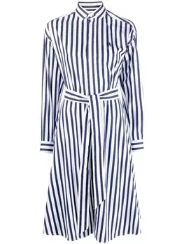 Polo Ralph Lauren полосатое платье-рубашка с длинными рукавами, синий