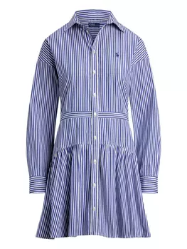 Polo Ralph Lauren полосатое платье-рубашка на пуговицах, синий