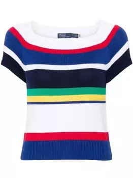 Polo Ralph Lauren полосатый топ в рубчик, белый