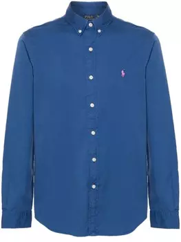 Polo Ralph Lauren поплиновая рубашка с логотипом Polo Pony, синий