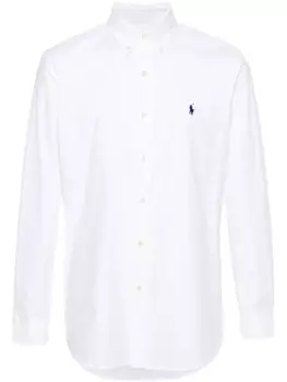 Polo Ralph Lauren поплиновая рубашка с вышивкой Polo Pony, белый