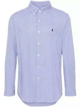 Polo Ralph Lauren поплиновая рубашка с вышивкой Polo Pony, синий