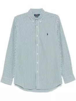 Polo Ralph Lauren поплиновая рубашка в полоску, зеленый