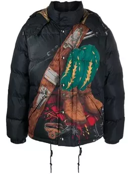 Polo Ralph Lauren пуховик Boulder с графичным принтом, черный