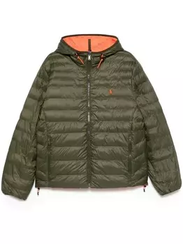Polo Ralph Lauren пуховик с капюшоном, зеленый