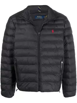 Polo Ralph Lauren пуховик с вышитым логотипом, черный